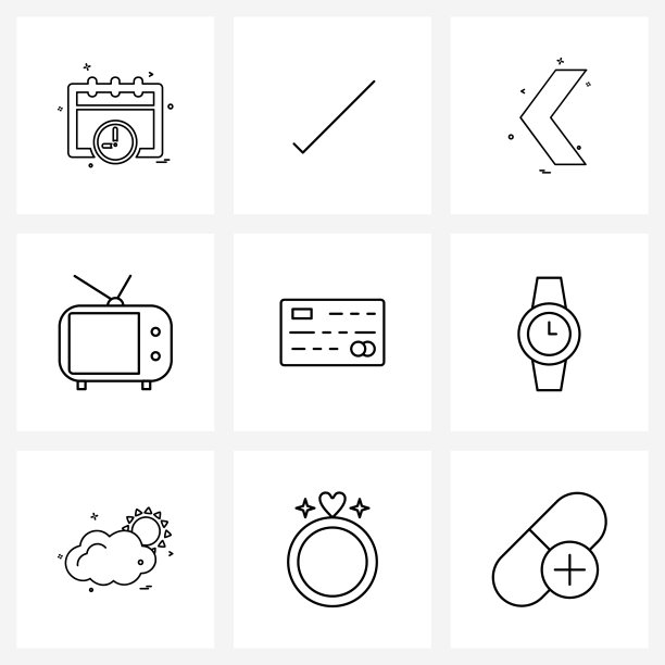 为业务无线电设置9个UI图标和符号图片下载