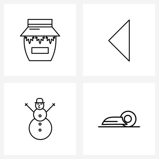 移动用户界面线图标设置4个现代象形图图片下载