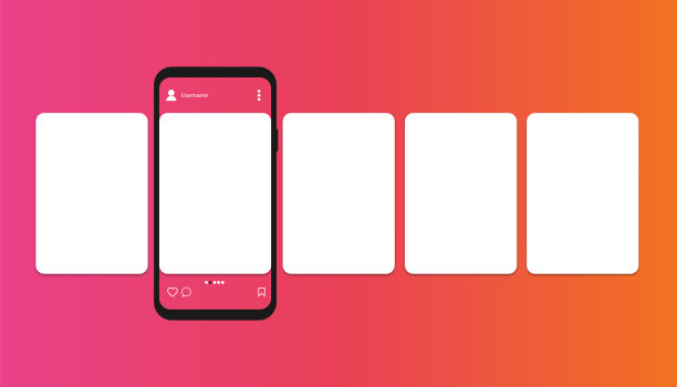 社交媒体旋转木马与智能手机现代图片下载