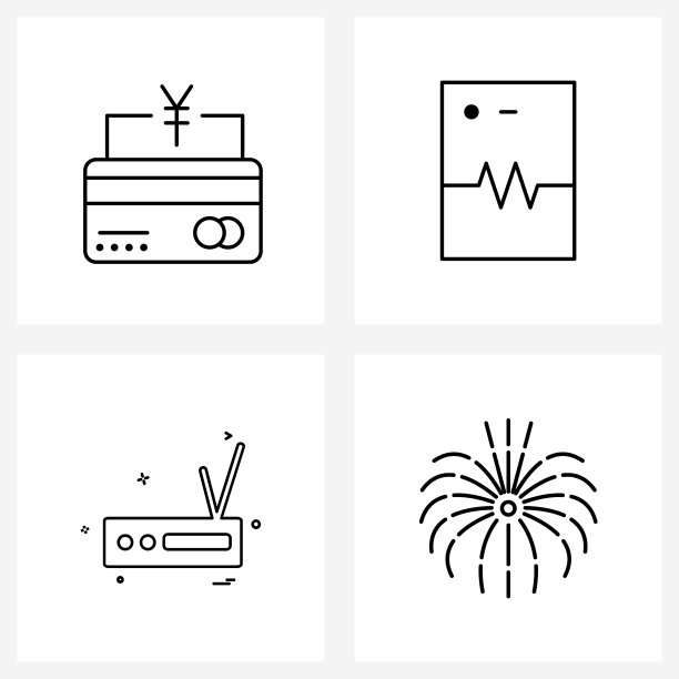 设置4个通用线路图标业务路由器图片下载
