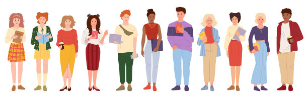 年轻人的学生小工具设置卡通图片下载