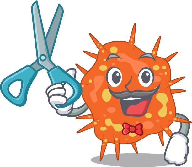 运动伯克霍尔德氏菌马利与理发师卡通图片下载