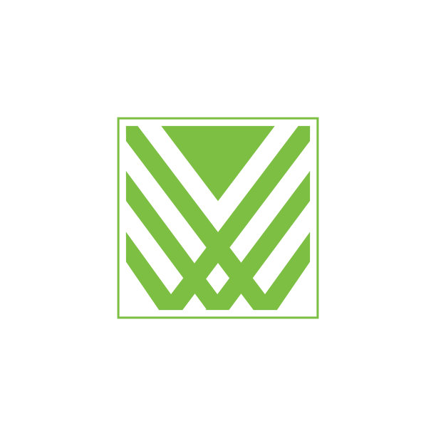 字母w条纹草绿色标志图片下载