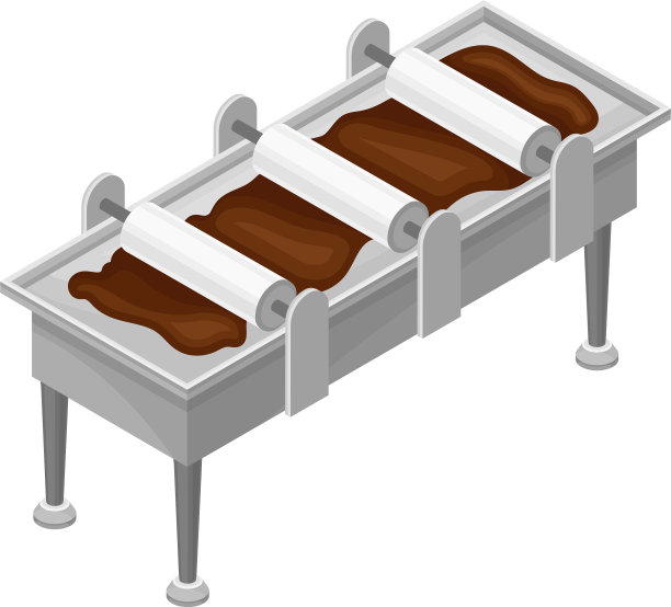 输送带上有巧克力棒的形成图片下载
