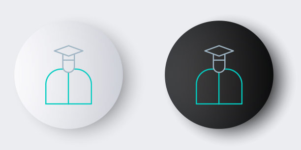 线学生图标孤立在灰色背景。色彩斑斓的轮廓的概念。向量图片下载