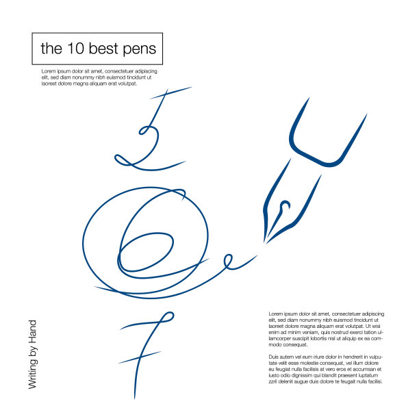 钢笔图标签名风格画笔笔触图片下载