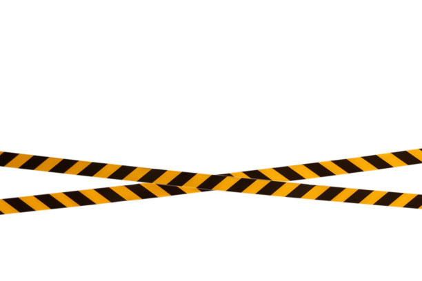 黑色和黄色的警戒带禁止通行图片下载