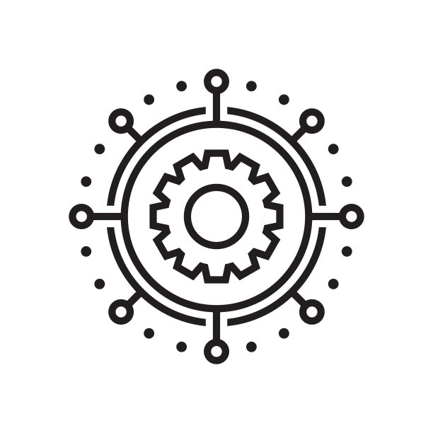 技术齿轮概念商业图标设计。齿轮机械信号。计算机网络SEO图标。搜索引擎优化。行风格。平面设计元素。矢量图图片下载