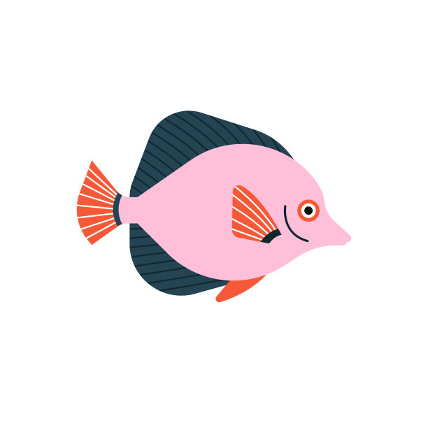 矢量插图鱼孤立在白色背景。Handdrawn设计元素图片下载