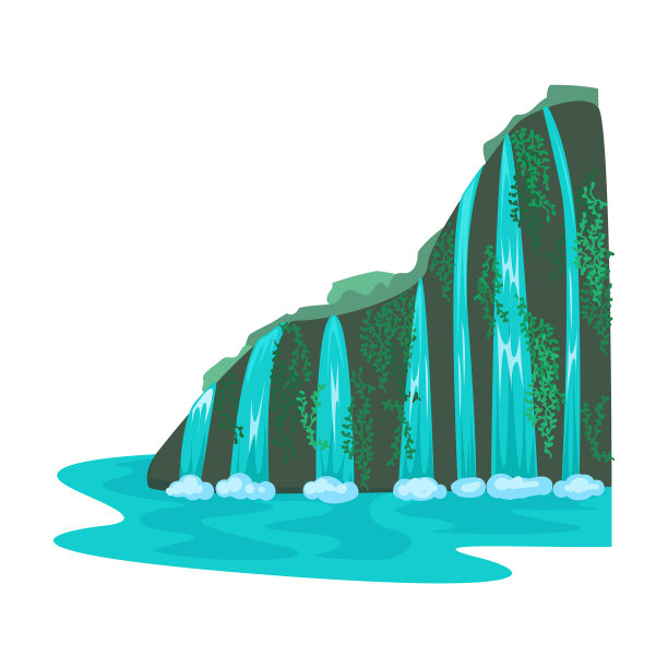 瀑布图标卡通图标孤立图片下载