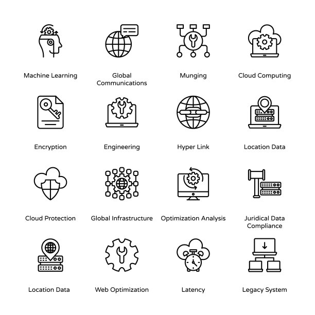 大数据轮廓图标图片下载