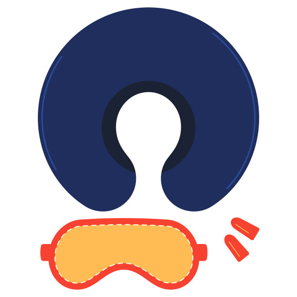 带耳塞的睡眠面罩和旅行颈枕图片下载