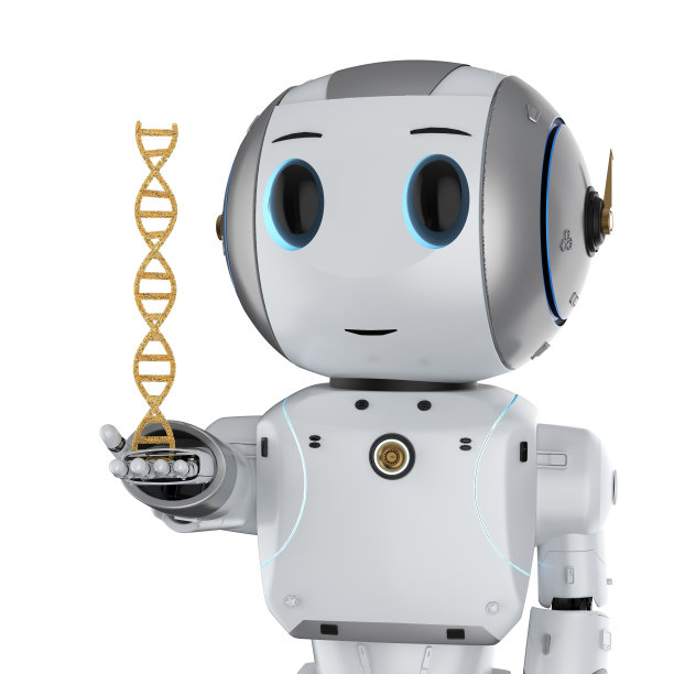 手持DNA螺旋的机器人图片下载