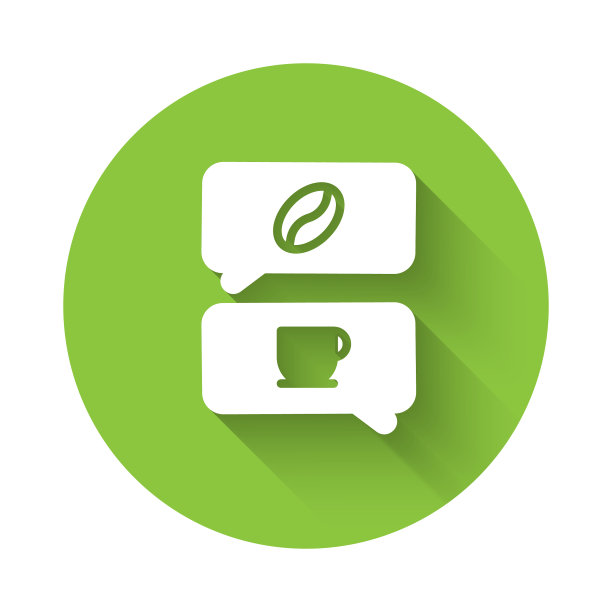 白咖啡和对话图标孤立图片下载