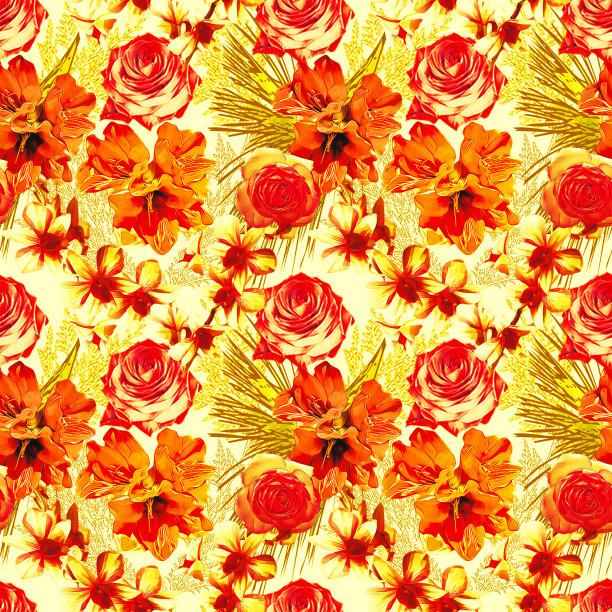 圣诞花束1个无缝图案，花卉插画。图片下载