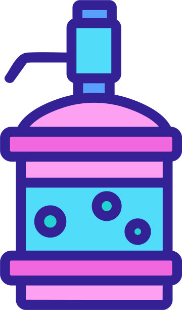 带有压力泵图标的水瓶图片下载