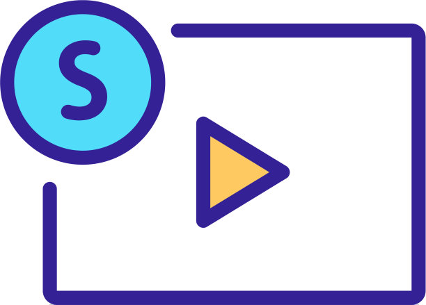 视频观看成本图标大纲图片下载