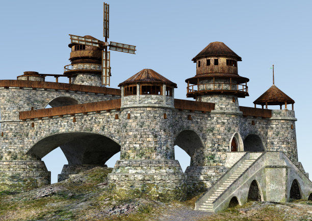 3D插图童话城堡图片下载