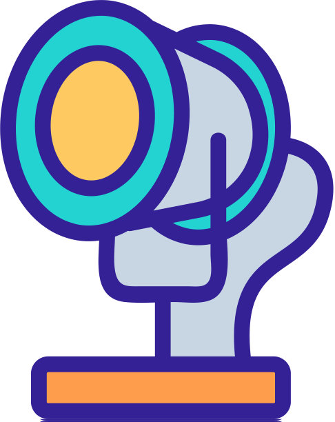 便携式圆形聚光灯图标轮廓图片下载