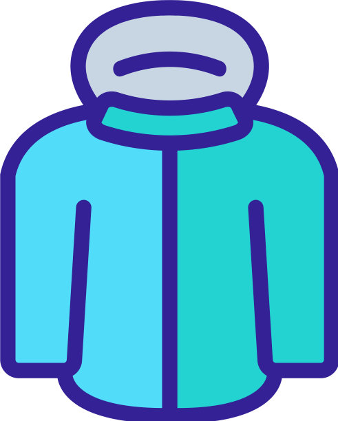 绝缘滑雪者夹克图标轮廓图片下载