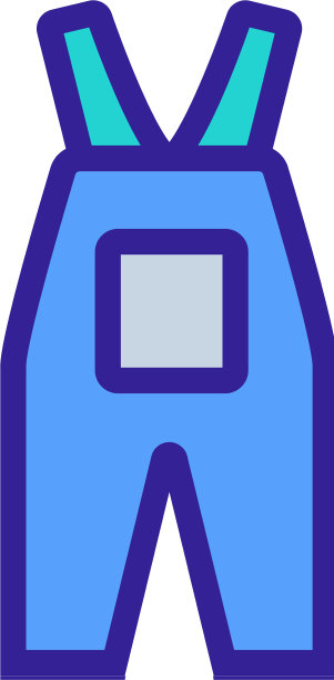 工作工作服与大口袋图标轮廓图片下载