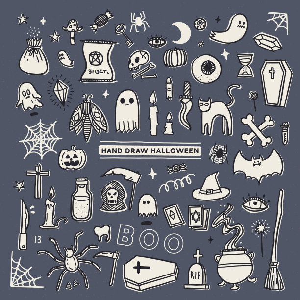 设置万圣节涂鸦手绘素描图片下载