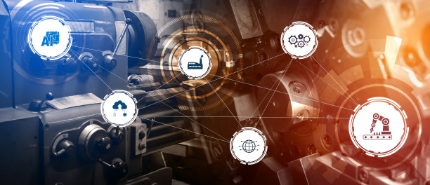 工业4.0技术概念——第四次工业革命的智能工厂图片下载