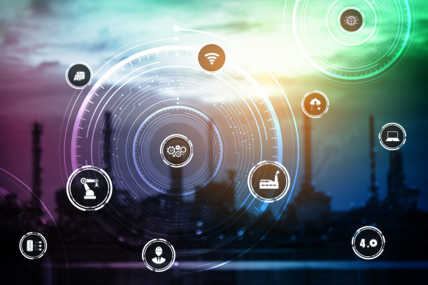 工业4.0技术概念——第四次工业革命的智能工厂图片下载