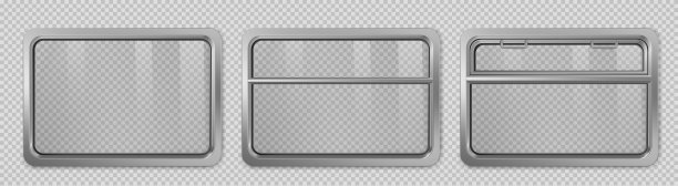 火车或地铁车厢的现实窗户图片下载