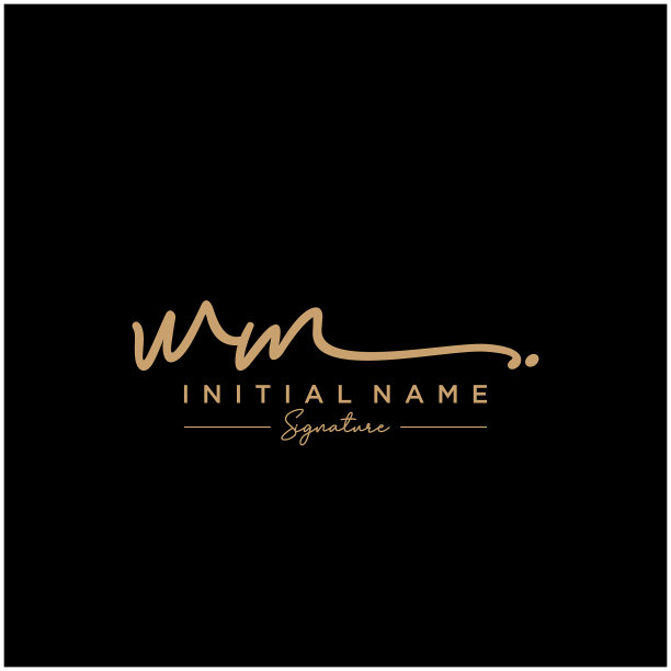 字母wm签名标志模板图片下载