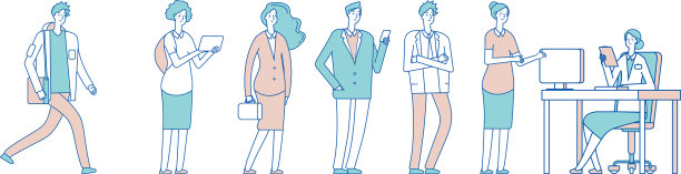 在社会机构中，人们排着长队图片下载