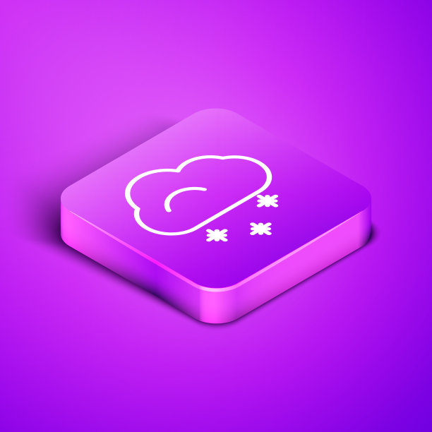 等距线云与雪图标隔离图片下载