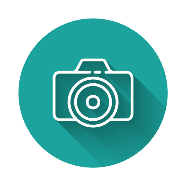 白线照片相机图标孤立与长图片下载