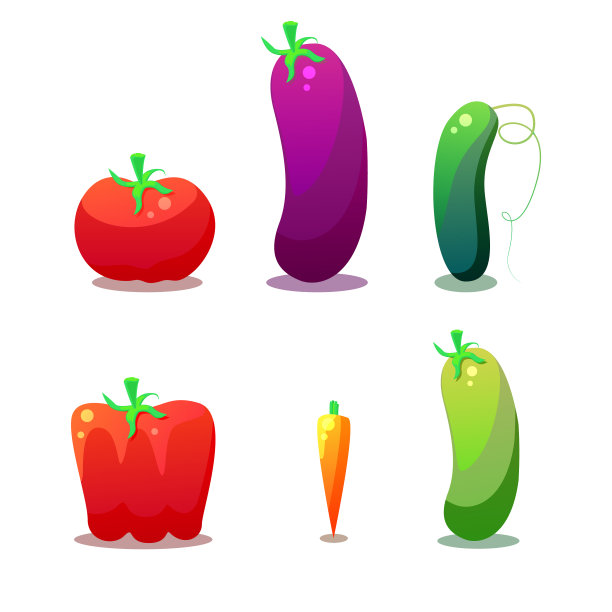 蔬菜孤立卡通时尚风格集图片下载