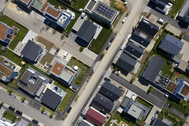 现代住宅，鸟瞰图图片下载