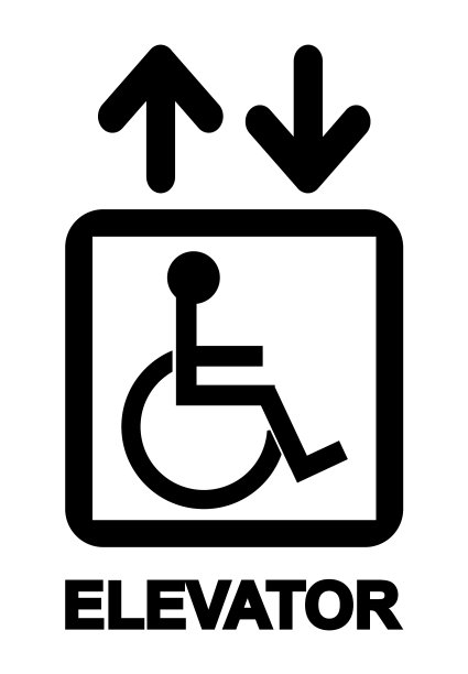 残疾人电梯标志图片下载
