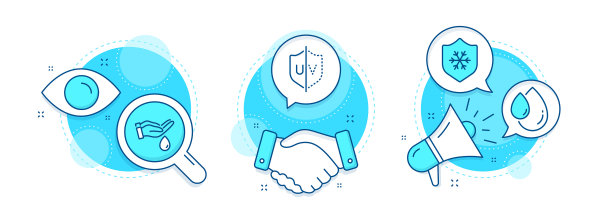 清洁皮肤紫外线保护和油滴图标设置图片下载