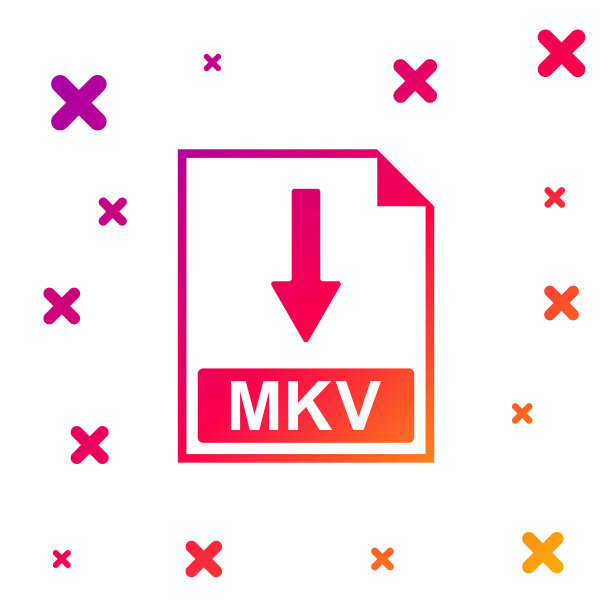 彩色MKV文件下载按钮图标图片下载