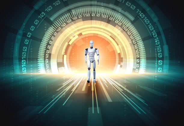 3D渲染机器人人形科幻世界图片下载