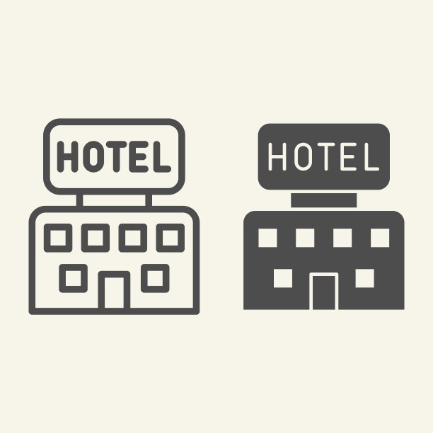 酒店线条和图标酒店建筑图片下载
