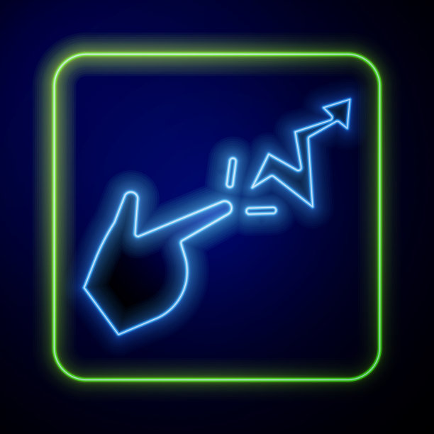 发光的霓虹法术图标在蓝色隔离图片下载