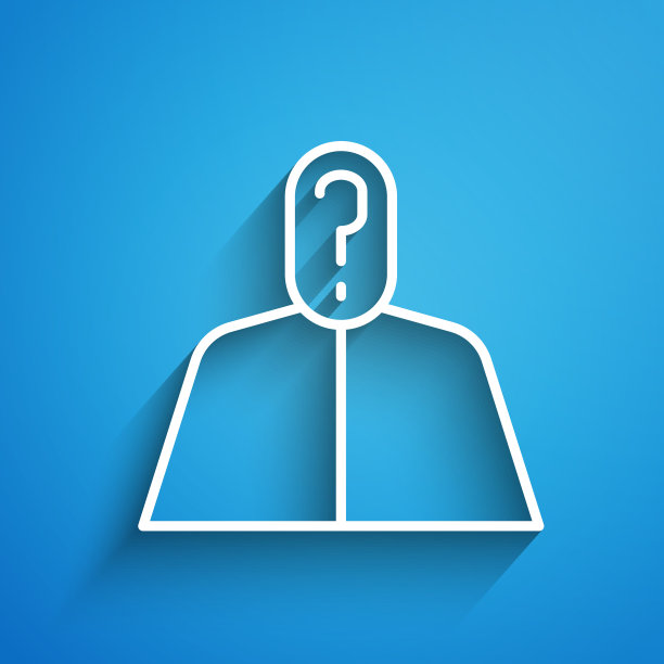 白线匿名男子带问号图标图片下载