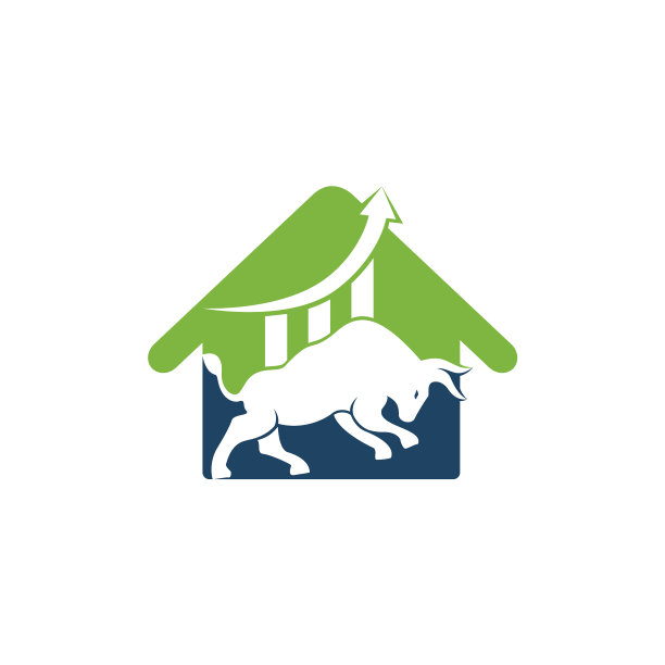 财务公牛与房屋形状的标志设计图片下载