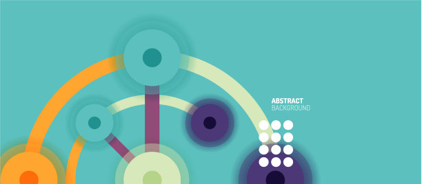 平面风格的几何抽象背景圆图片下载