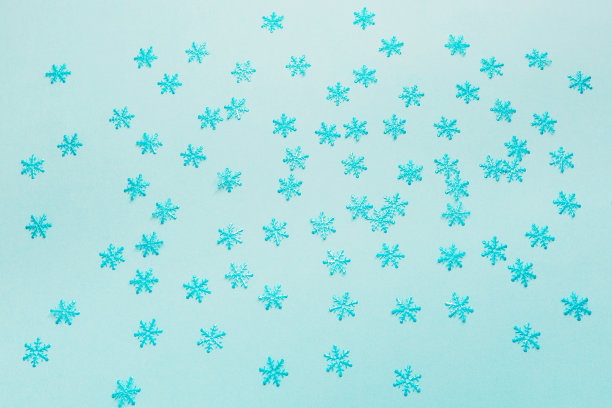 蓝色背景和雪花。图片下载