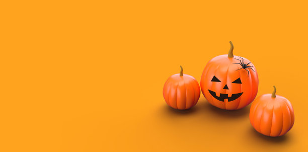 万圣节背景的3D插图图片下载