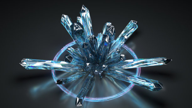 原始晶体的德鲁斯3D渲染插图图片下载