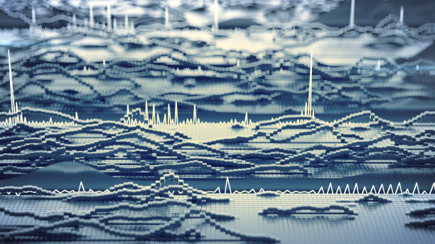 蓝色矩阵大数据流3D渲染插图图片下载