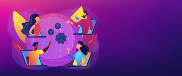 在线meetup概念横幅标题图片下载