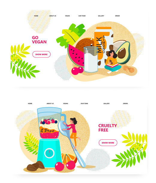 素食和浆果奶昔，杏仁，牛奶水果图片下载